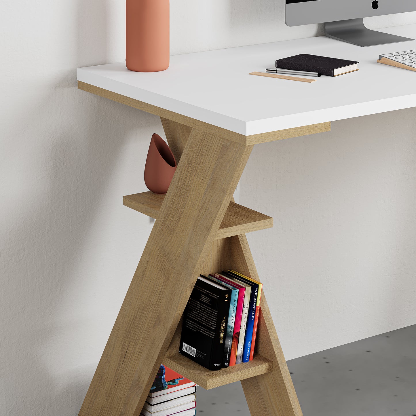 Mourah Papillon Working Table With Storage - 2 Years Warranty