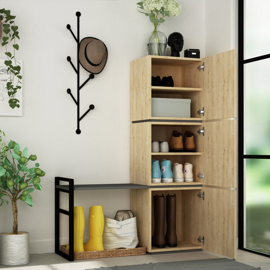 Mourah Mello Hall Stand & Shoe Cabinet - 10 Pairs - 2 Years Warranty