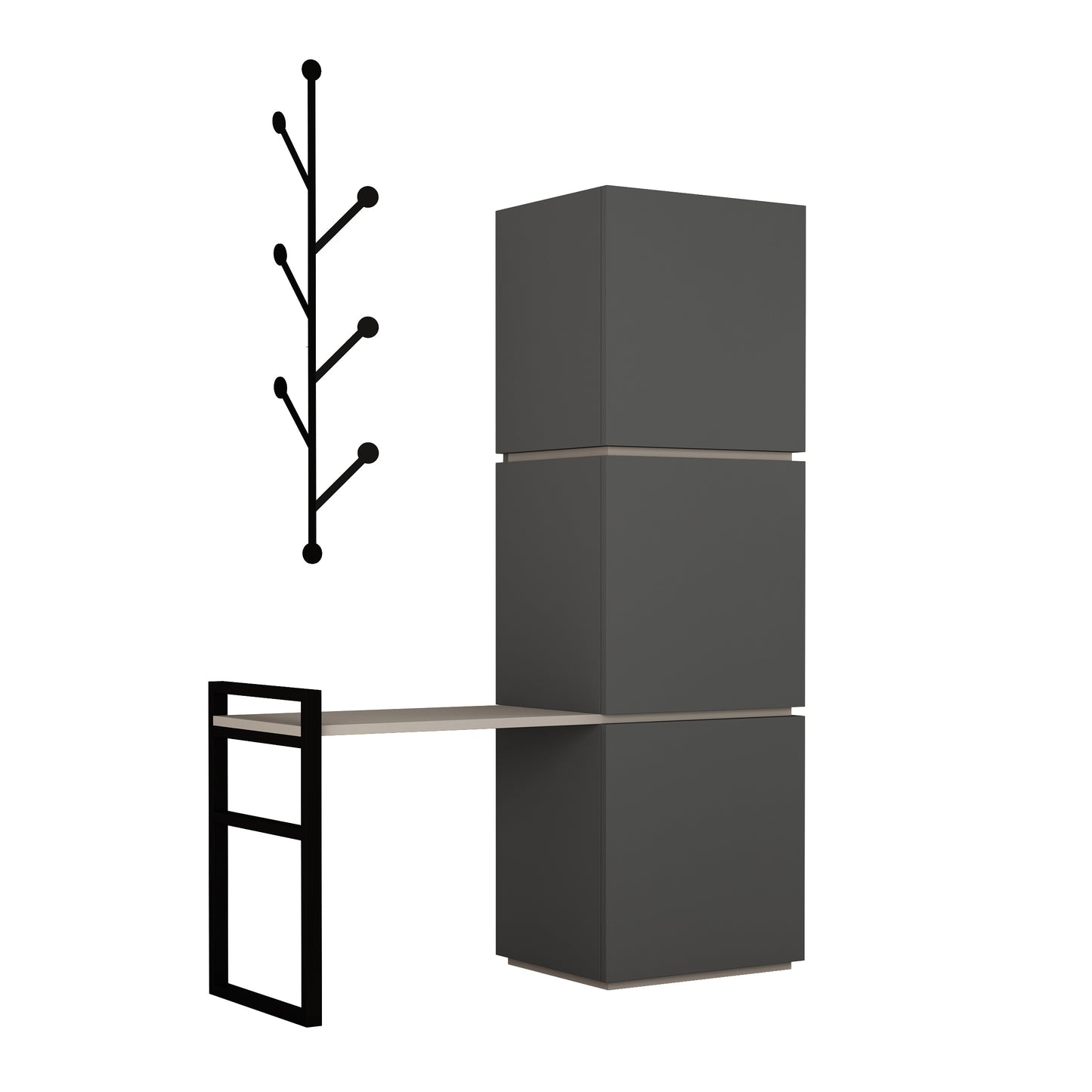 Mourah Mello Hall Stand & Shoe Cabinet - 10 Pairs - 2 Years Warranty