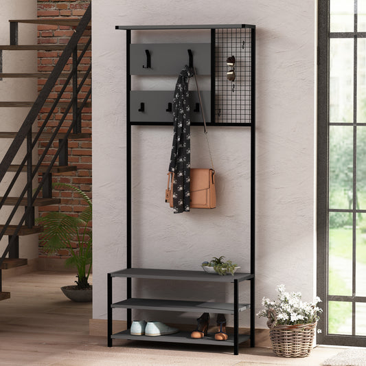 Mourah Nomad Hall Stand & Shoe Cabinet - 6 Pairs - 2 Years Warranty