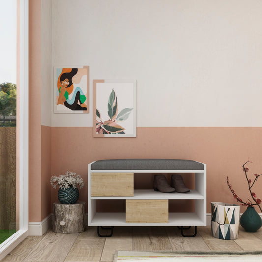 Mourah Troy Bench & Shoe Cabinet - 6 Pairs - 2 Years Warranty