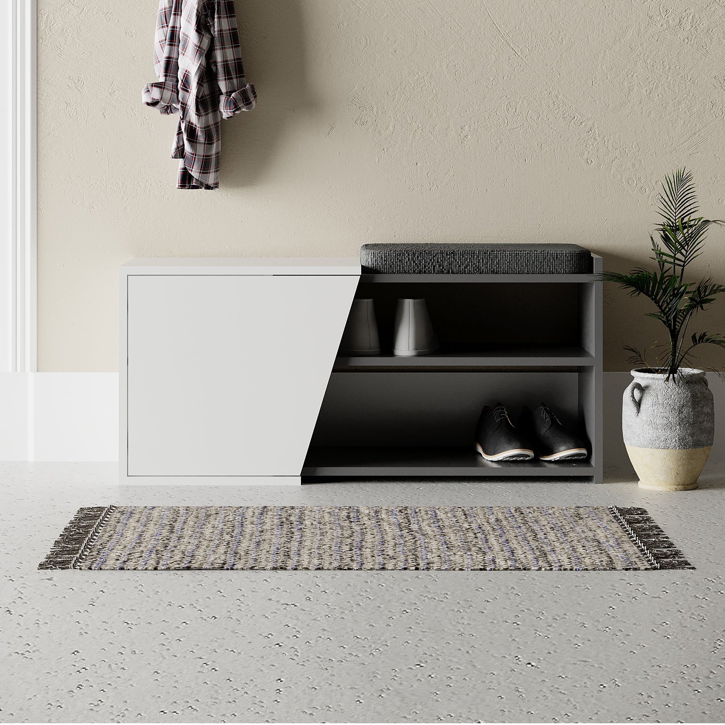 Mourah Fiona Bench & Shoe Cabinet - 8 Pairs - 2 Years Warranty