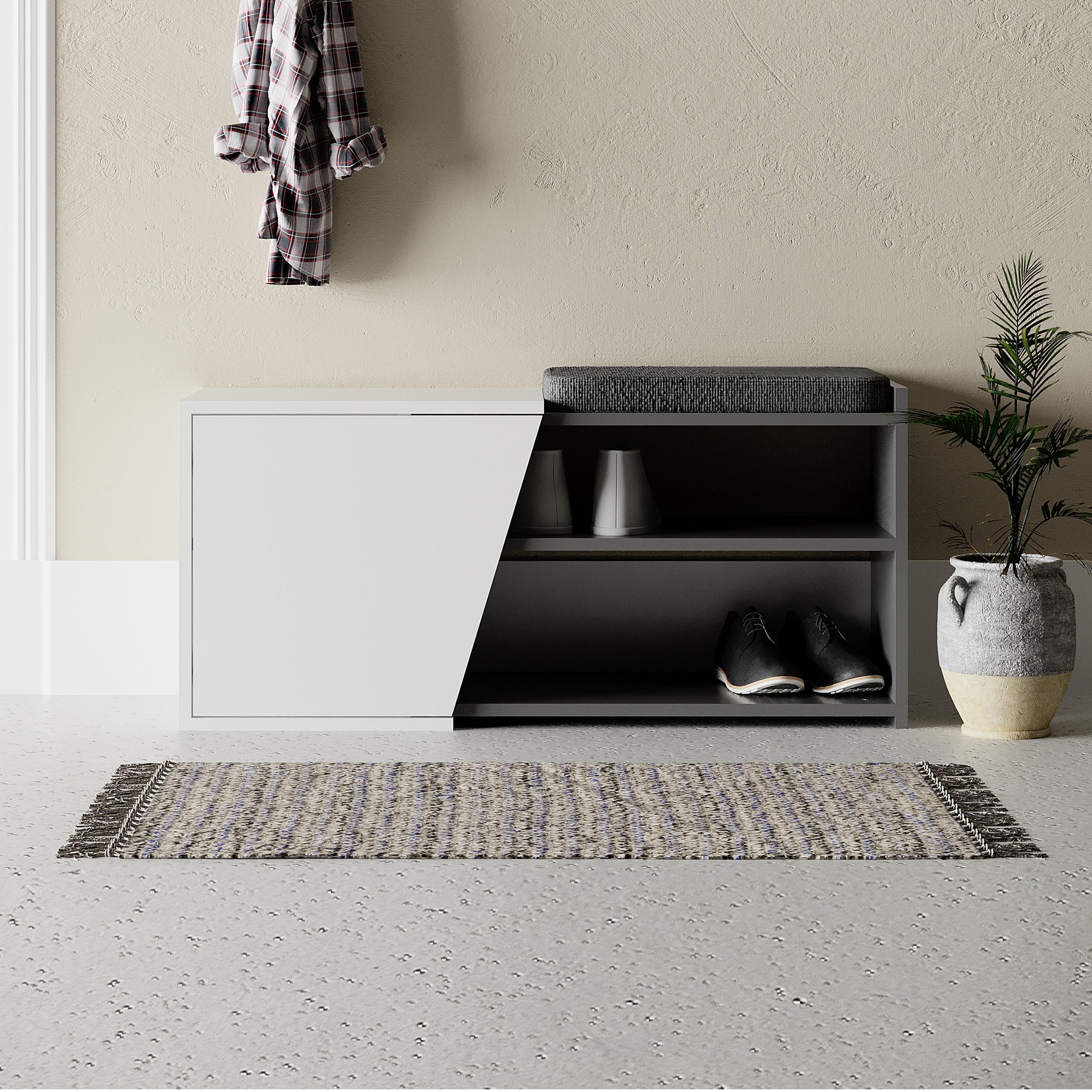 Mourah Fiona Bench & Shoe Cabinet - 8 Pairs - 2 Years Warranty