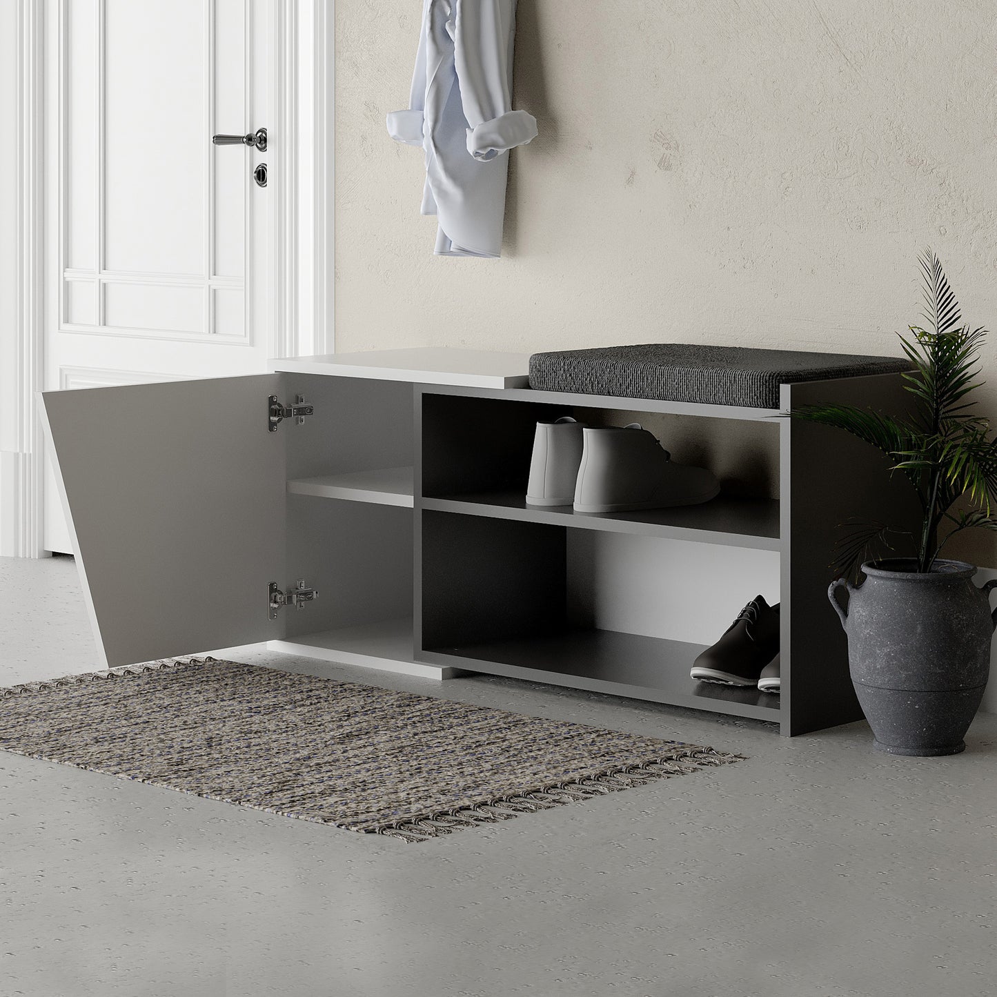 Mourah Fiona Bench & Shoe Cabinet - 8 Pairs - 2 Years Warranty