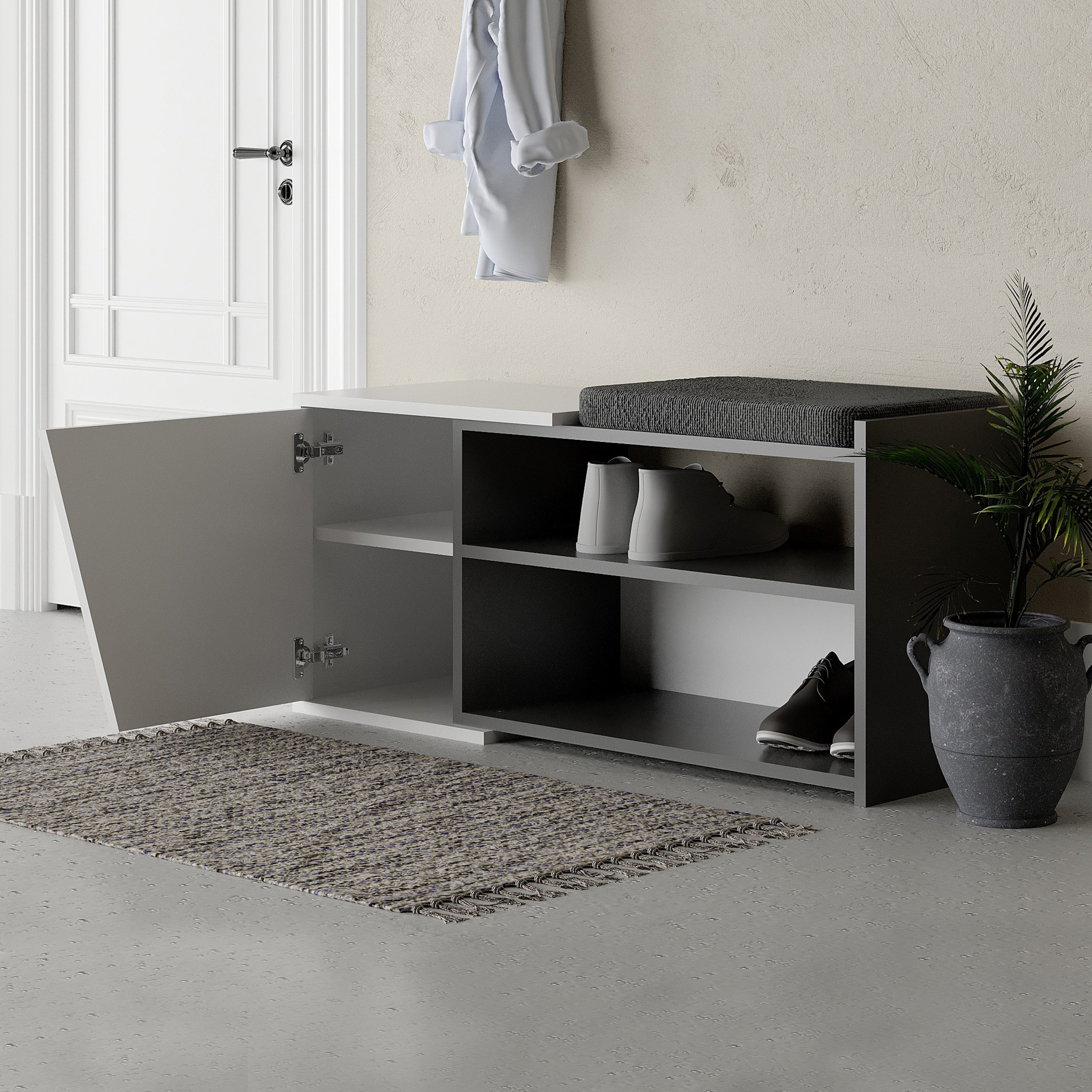 Mourah Fiona Bench & Shoe Cabinet - 8 Pairs - 2 Years Warranty
