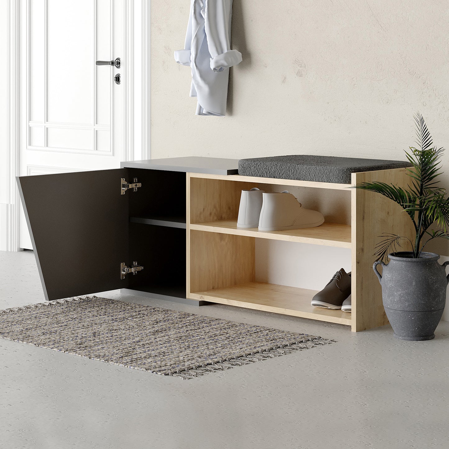 Mourah Fiona Bench & Shoe Cabinet - 8 Pairs - 2 Years Warranty