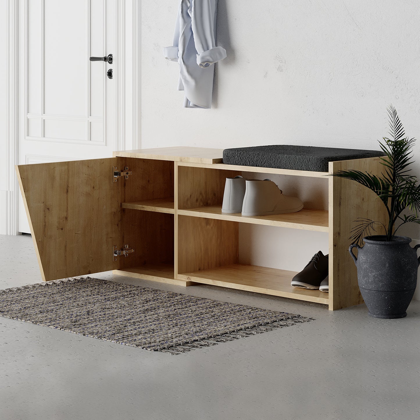 Mourah Fiona Bench & Shoe Cabinet - 8 Pairs - 2 Years Warranty