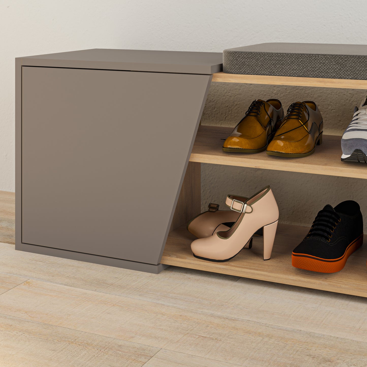 Mourah Fiona Bench & Shoe Cabinet - 8 Pairs - 2 Years Warranty