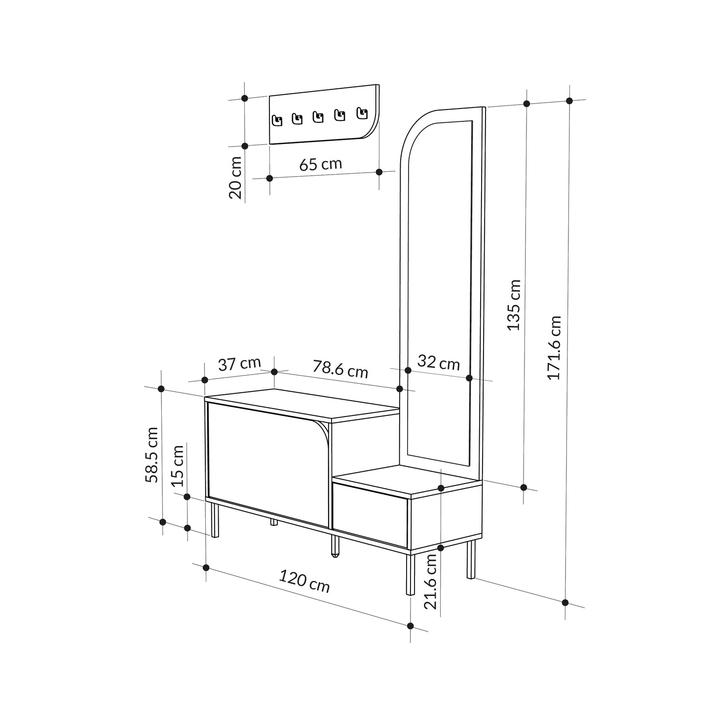 Mourah Mila Shoe Cabinet-Hanger - 2 Years Warranty