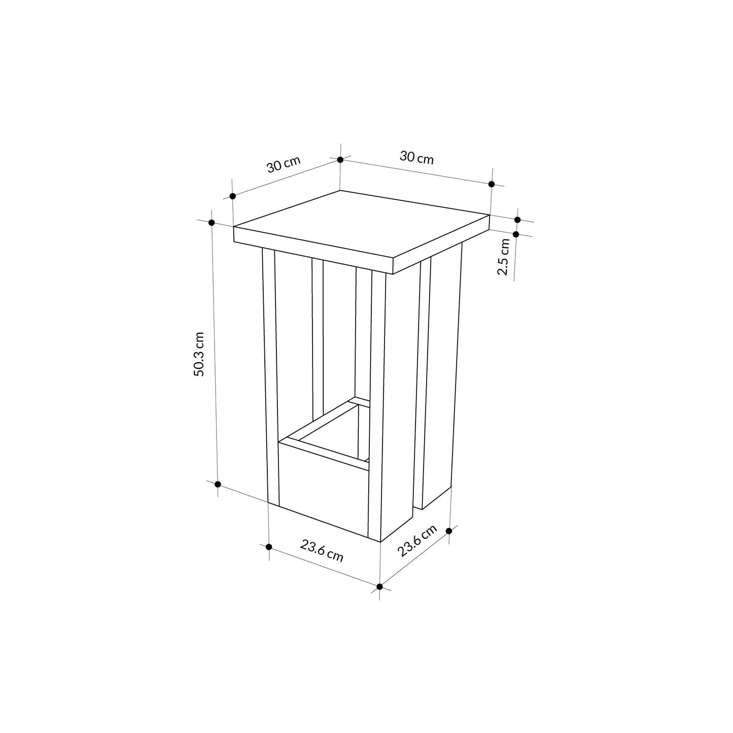 Mourah Home Tasos Side Table - 2 Years Warranty