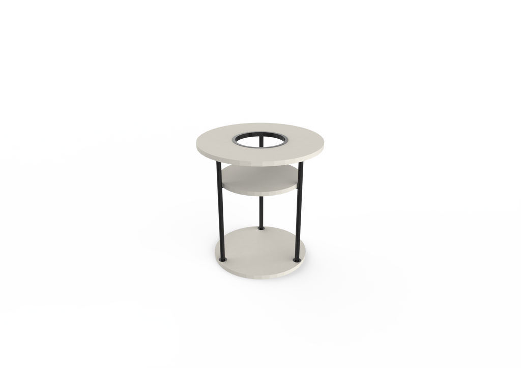 Grove Modern Round Plant Stand with Storage Shelf 50cm