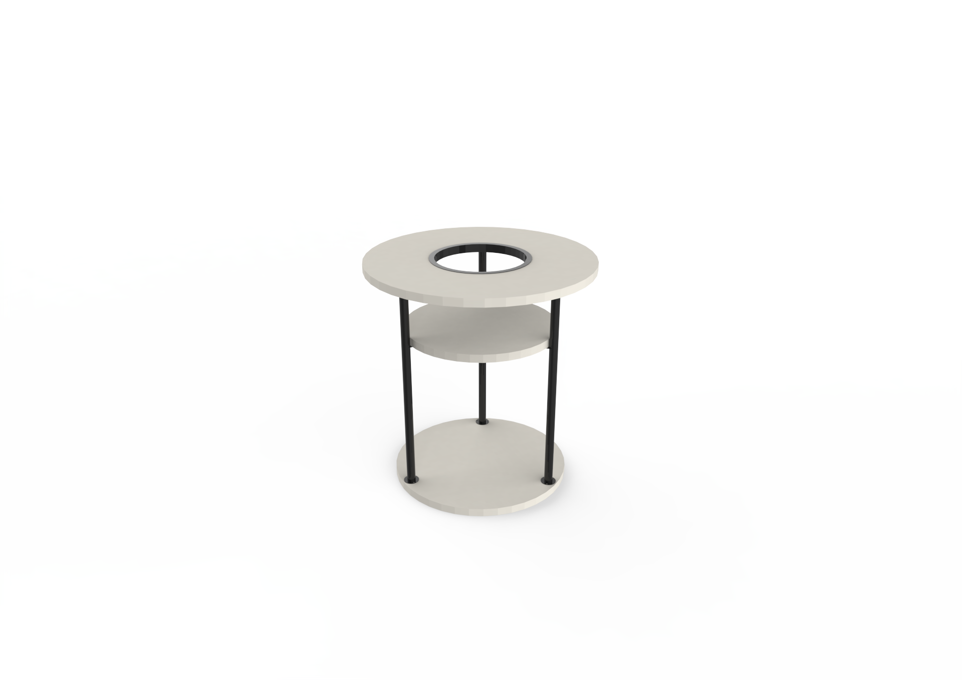 Grove Modern Round Plant Stand with Storage Shelf 50cm