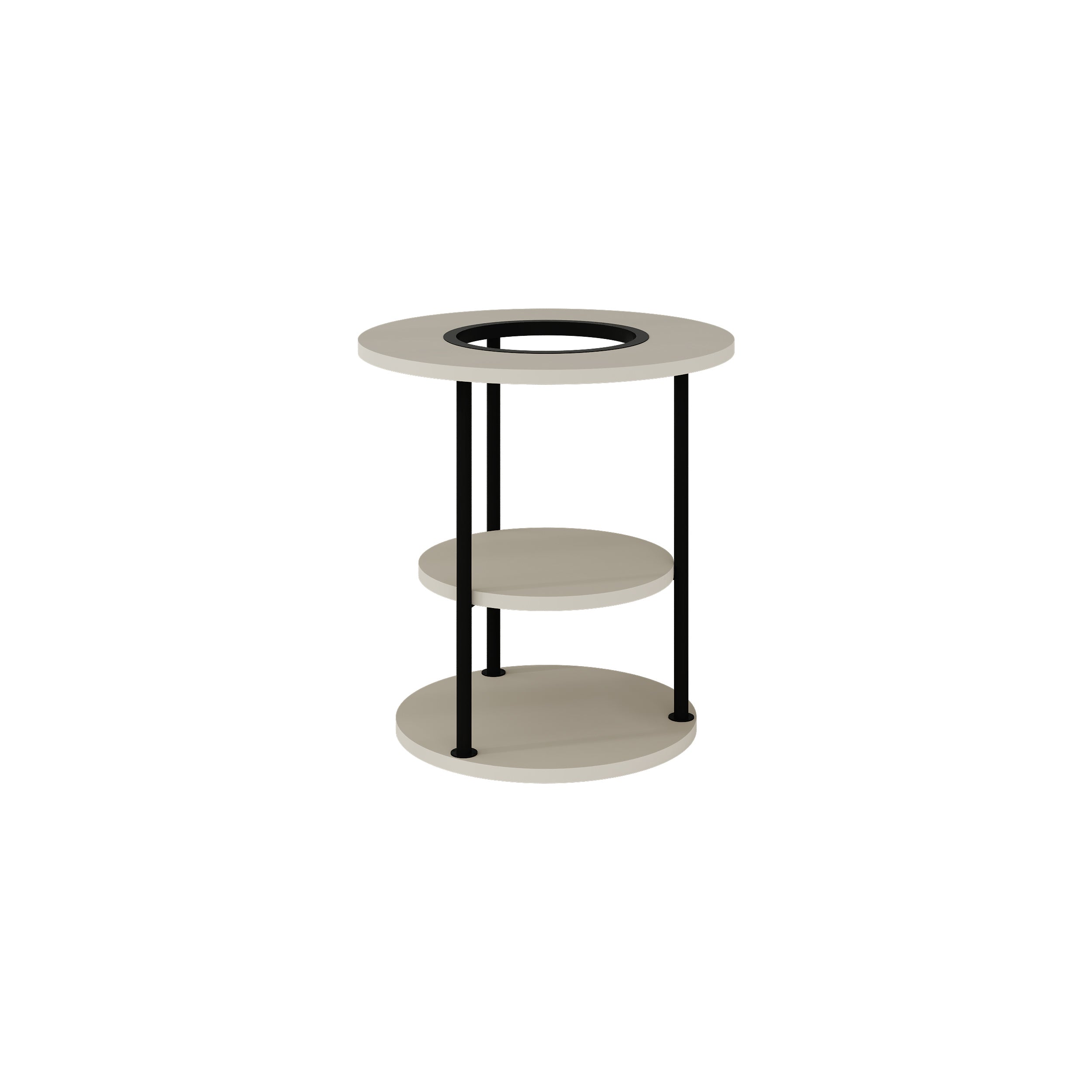 Grove Modern Round Plant Stand with Storage Shelf 50cm