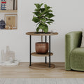 Grove Modern Round Plant Stand with Storage Shelf 50cm