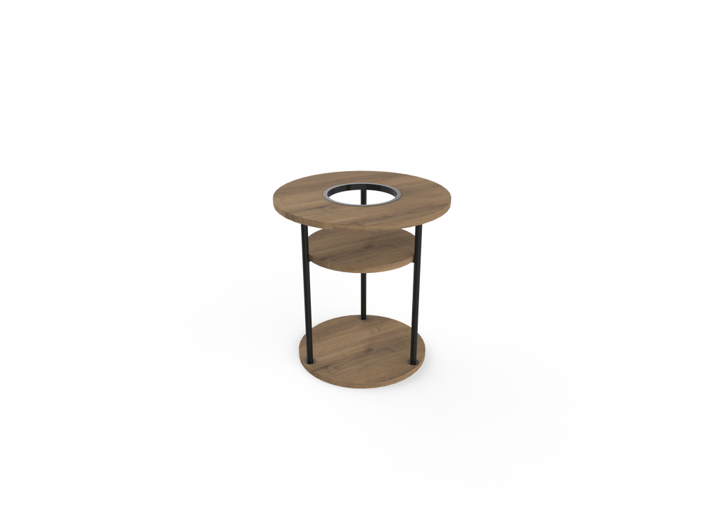 Grove Modern Round Plant Stand with Storage Shelf 50cm
