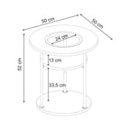 Grove Modern Round Plant Stand with Storage Shelf 50cm