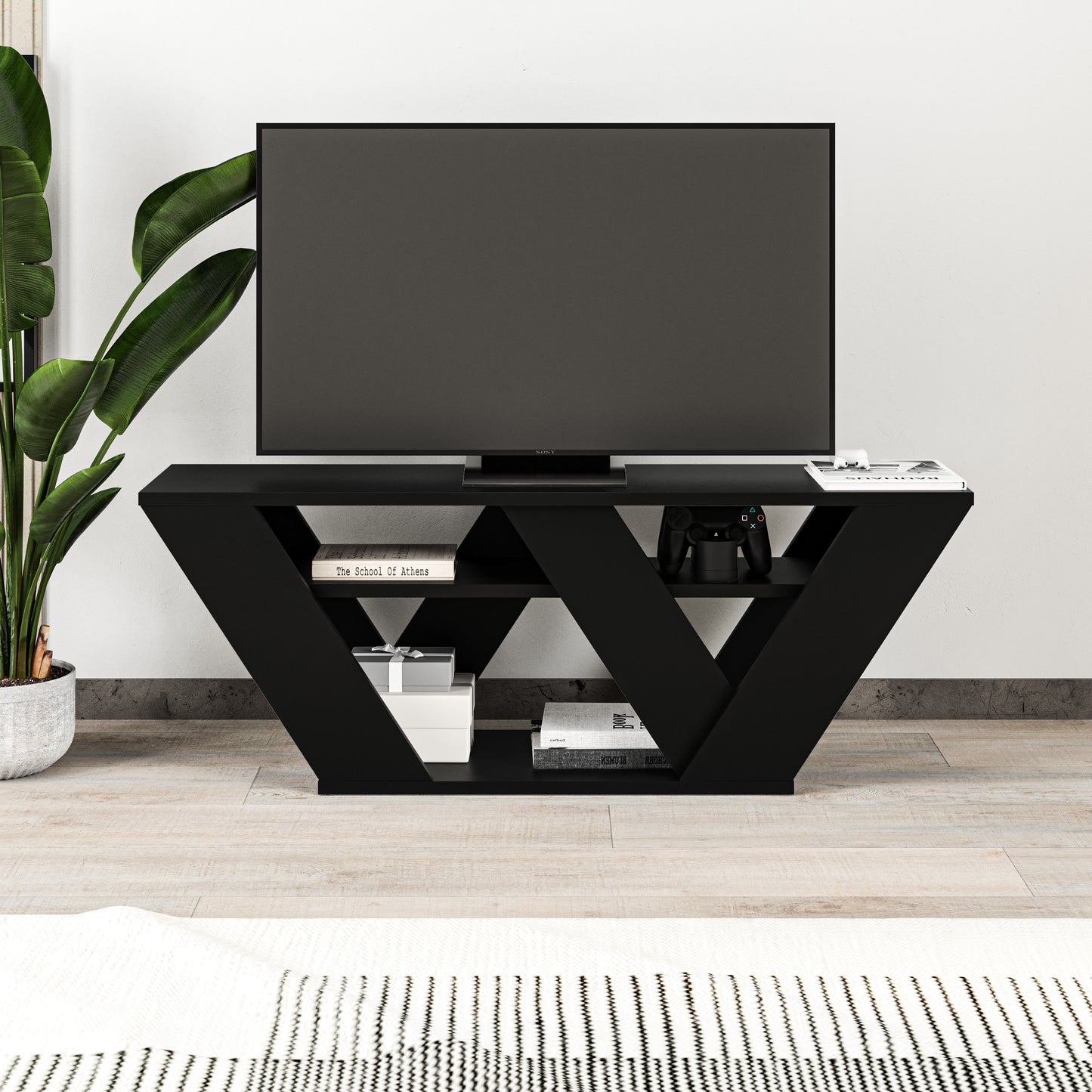 Mourah Pipralla Tv Stand Up To 43 Inches With Storage - 2 Years Warranty