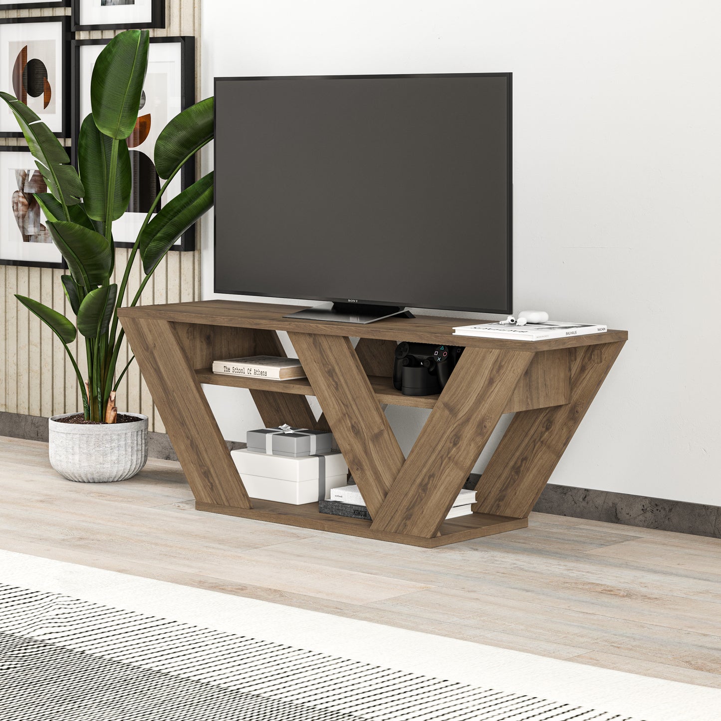 Mourah Pipralla Tv Stand Up To 43 Inches With Storage - 2 Years Warranty