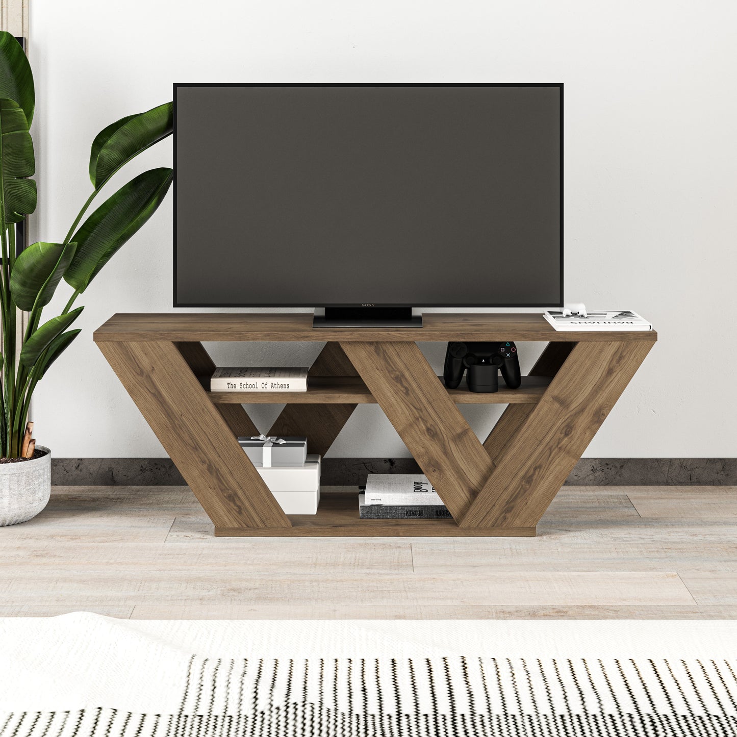 Mourah Pipralla Tv Stand Up To 43 Inches With Storage - 2 Years Warranty