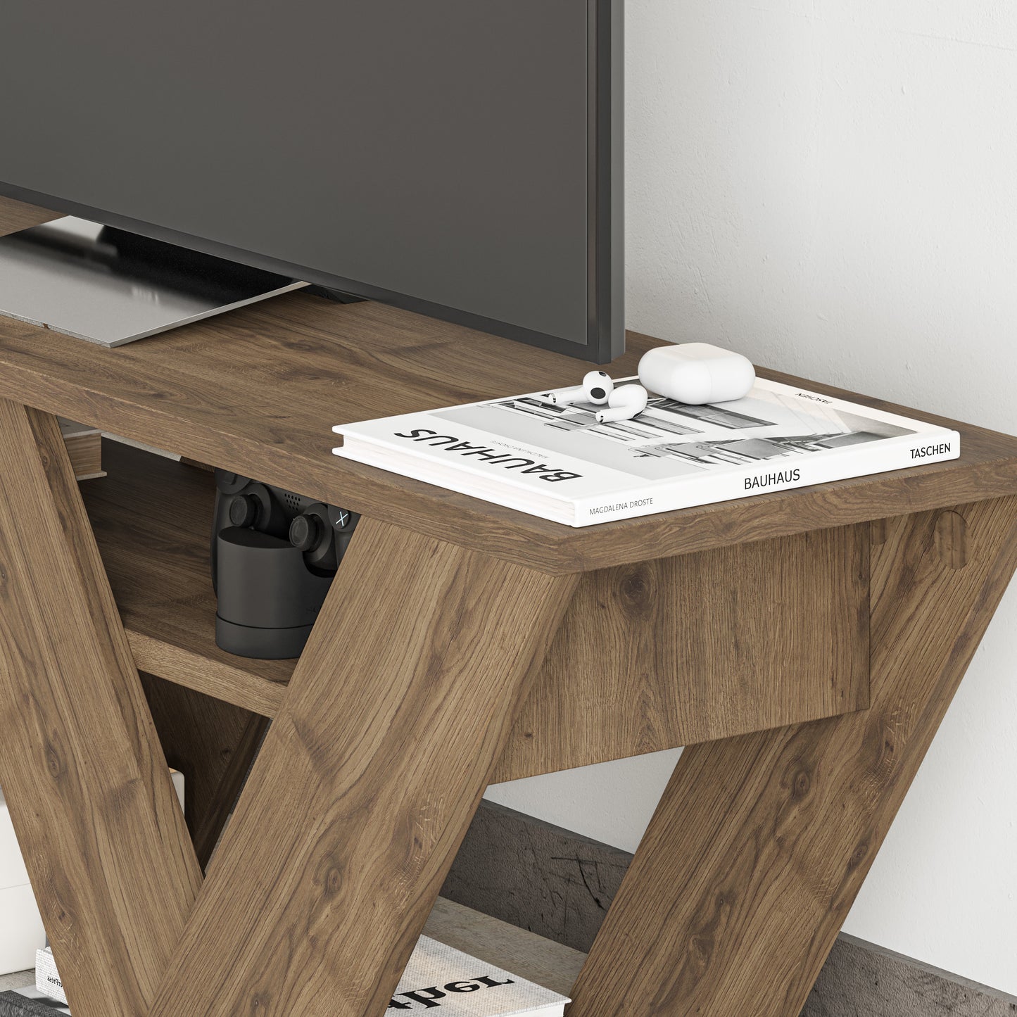 Mourah Pipralla Tv Stand Up To 43 Inches With Storage - 2 Years Warranty