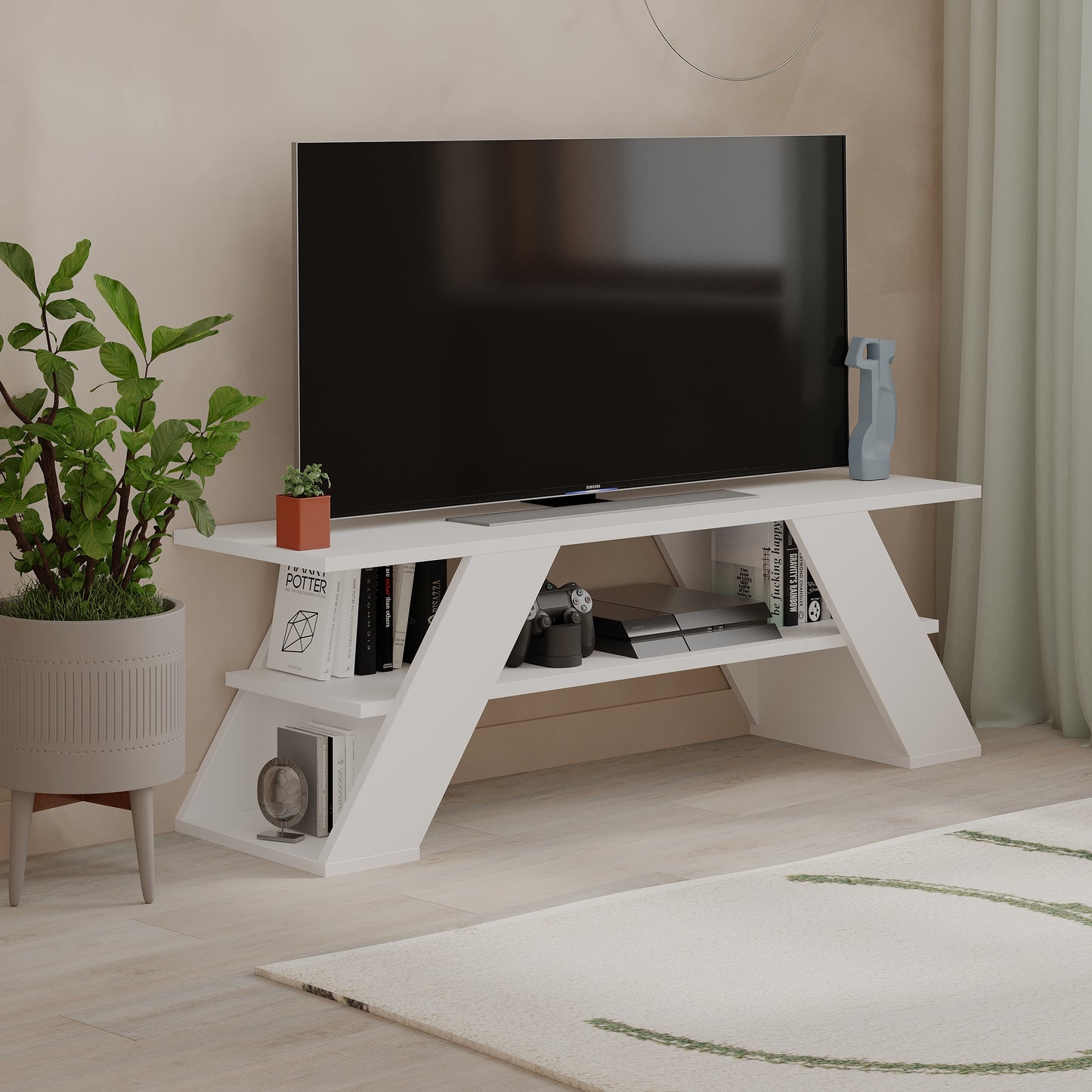 Mourah Farfalla Tv Stand Up To 50 Inches With Storage - 2 Years Warranty