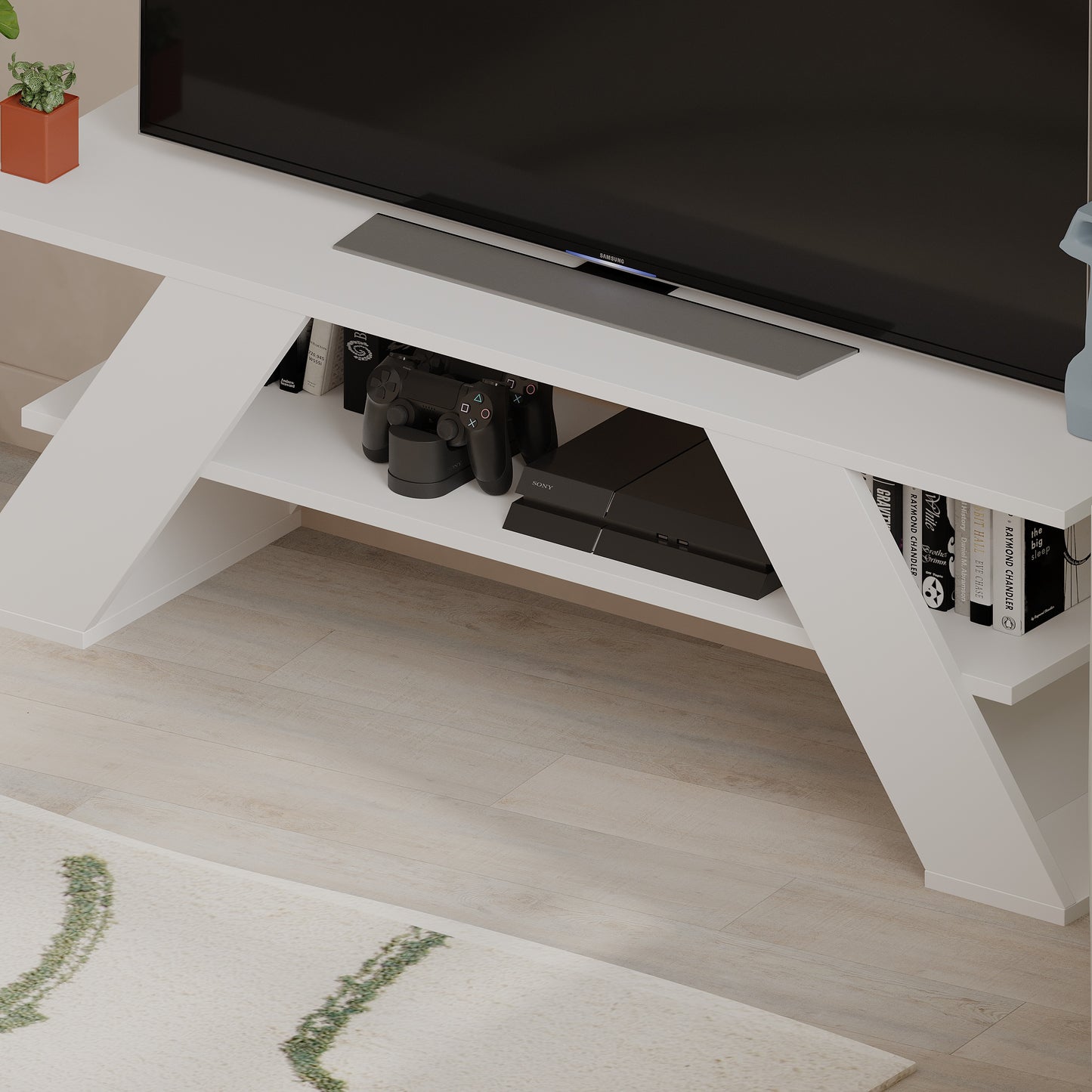 Mourah Farfalla Tv Stand Up To 50 Inches With Storage - 2 Years Warranty