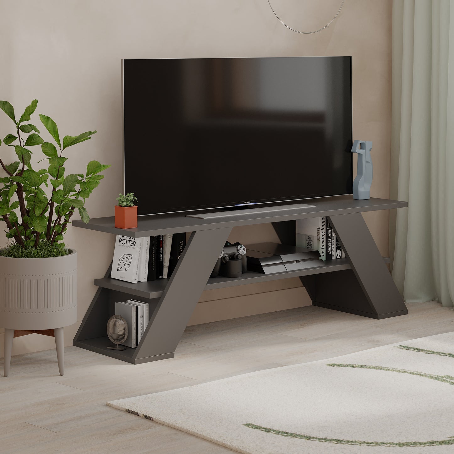 Mourah Farfalla Tv Stand Up To 50 Inches With Storage - 2 Years Warranty