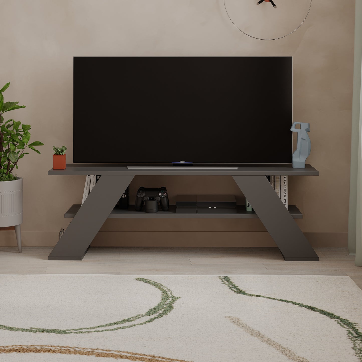 Mourah Farfalla Tv Stand Up To 50 Inches With Storage - 2 Years Warranty