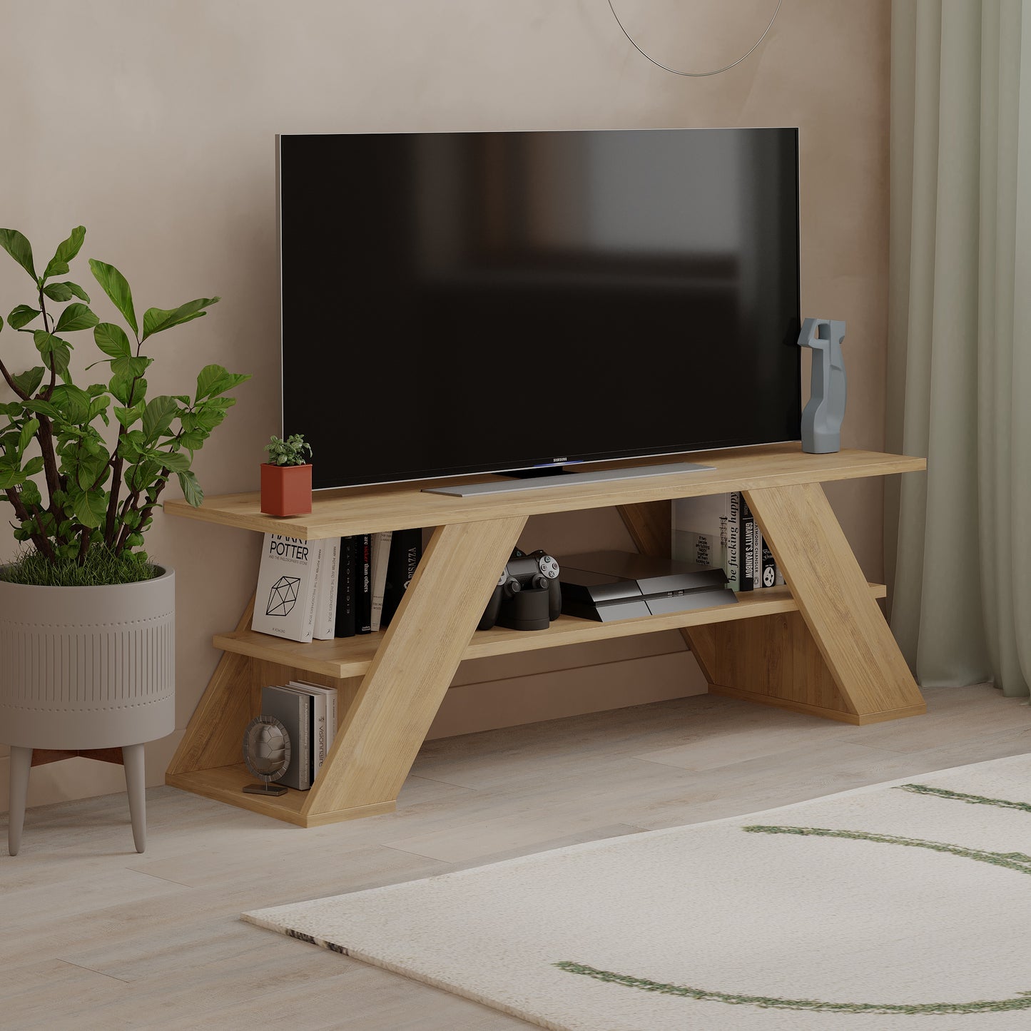 Mourah Farfalla Tv Stand Up To 50 Inches With Storage - 2 Years Warranty