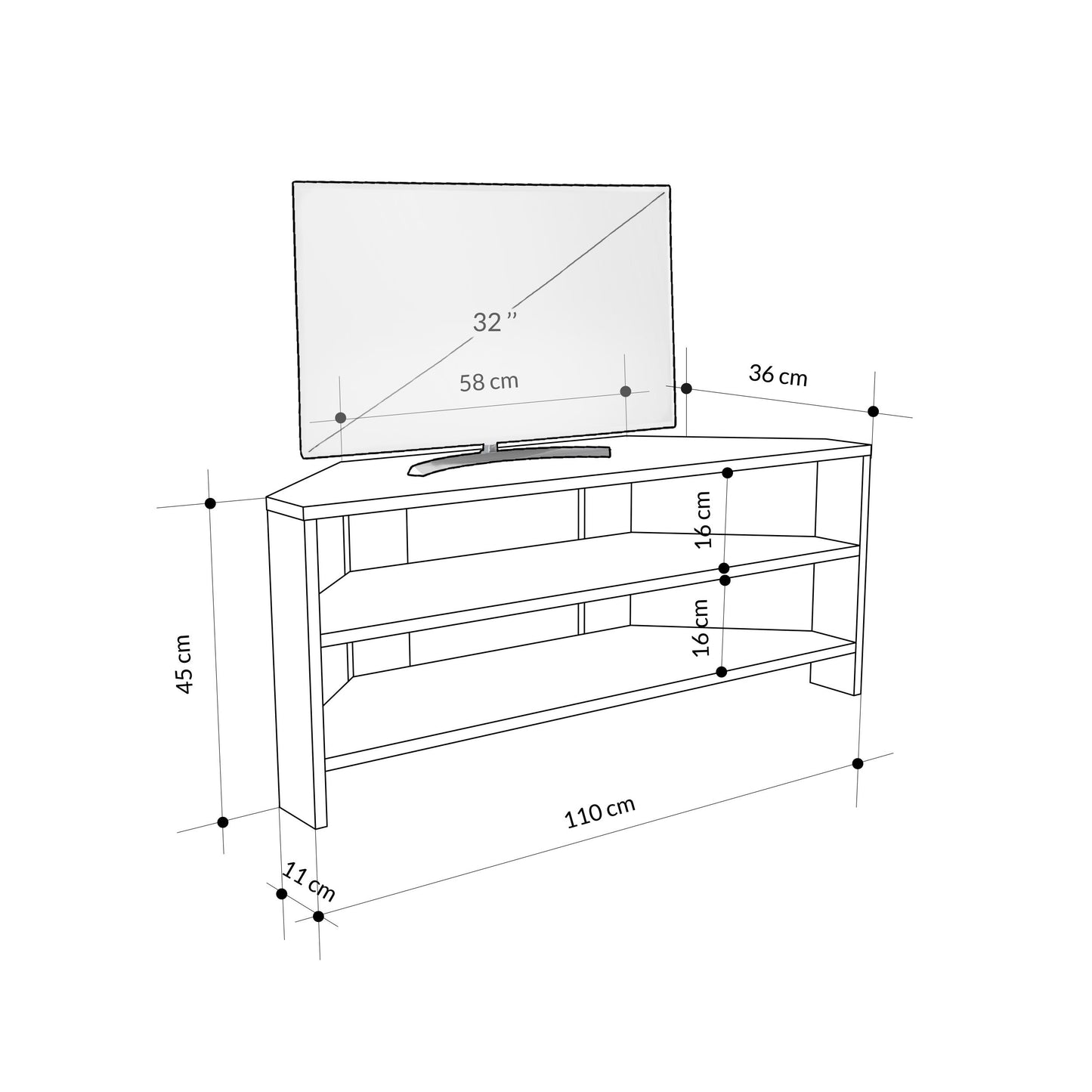 Mourah Thales Tv Stand Up To 43 Inches With Storage - 2 Years Warranty