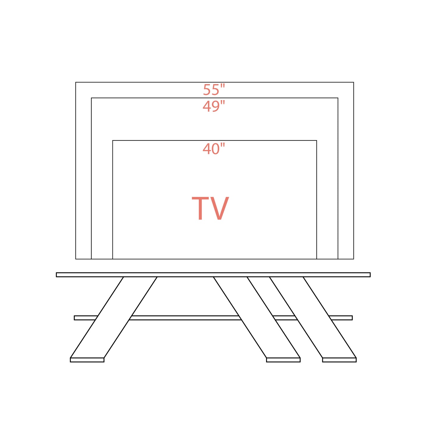 Mourah Fella Tv Stand Up To 55 Inches With Storage - 2 Years Warranty