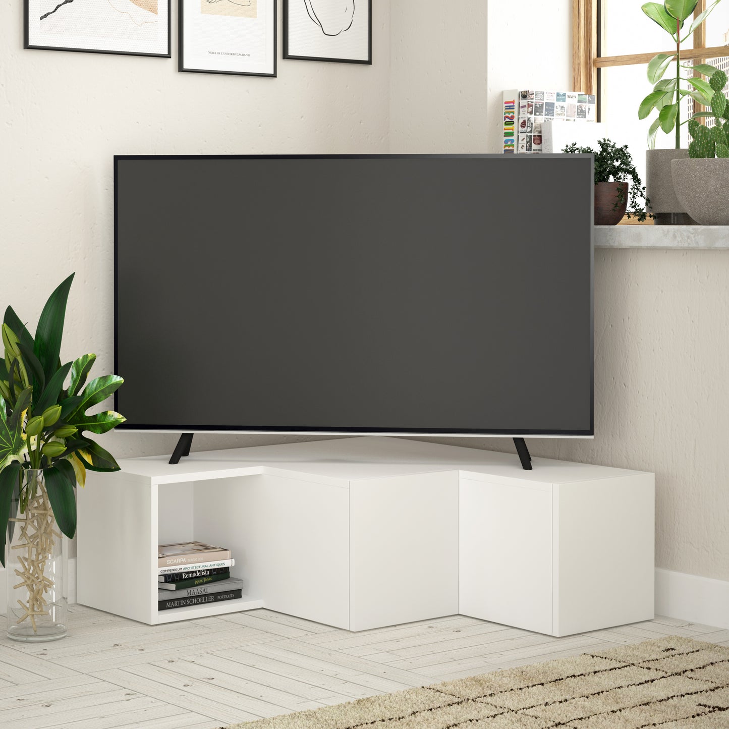 Mourah Compact Tv Stand Up To 50 Inches With Storage - 2 Years Warranty