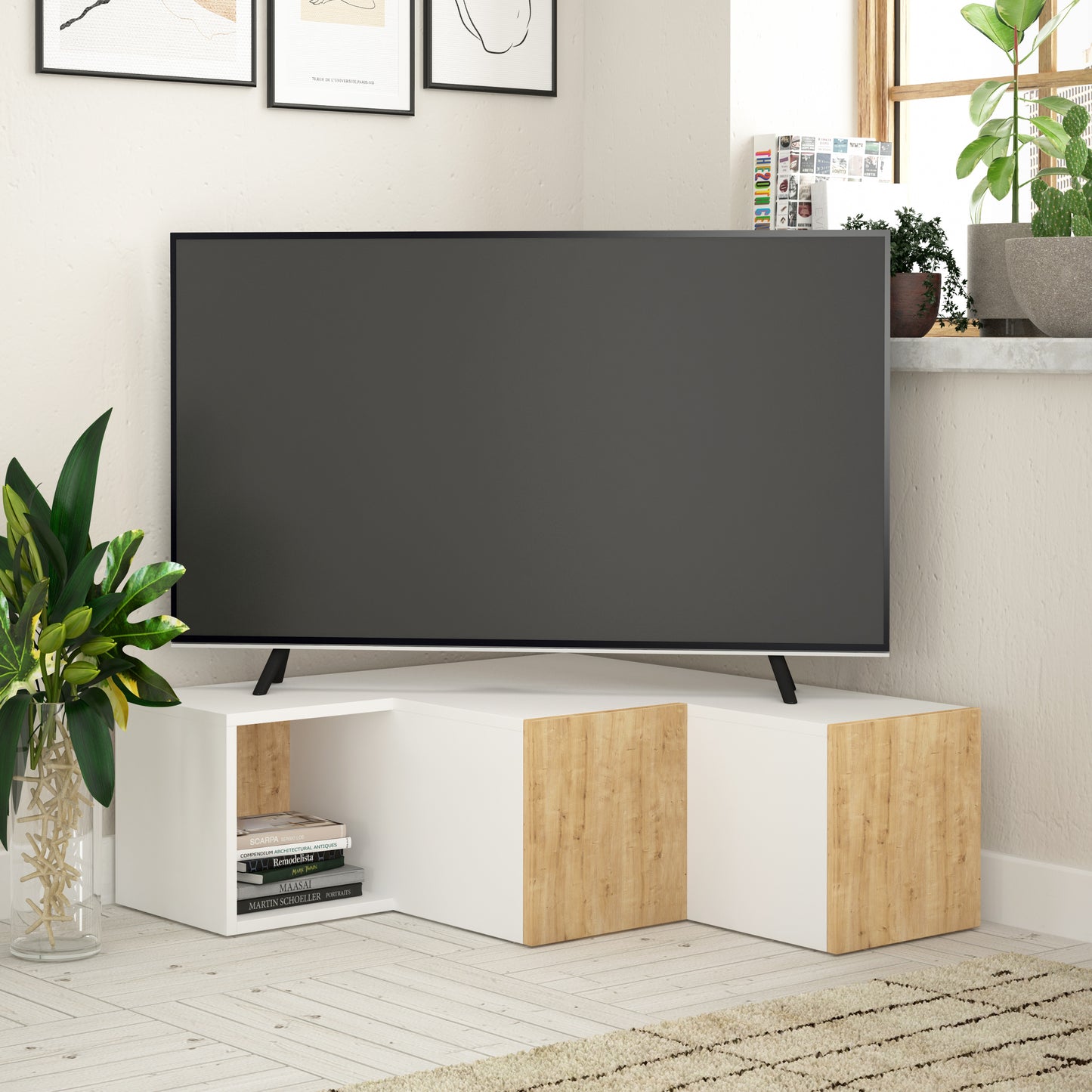 Mourah Compact Tv Stand Up To 50 Inches With Storage - 2 Years Warranty