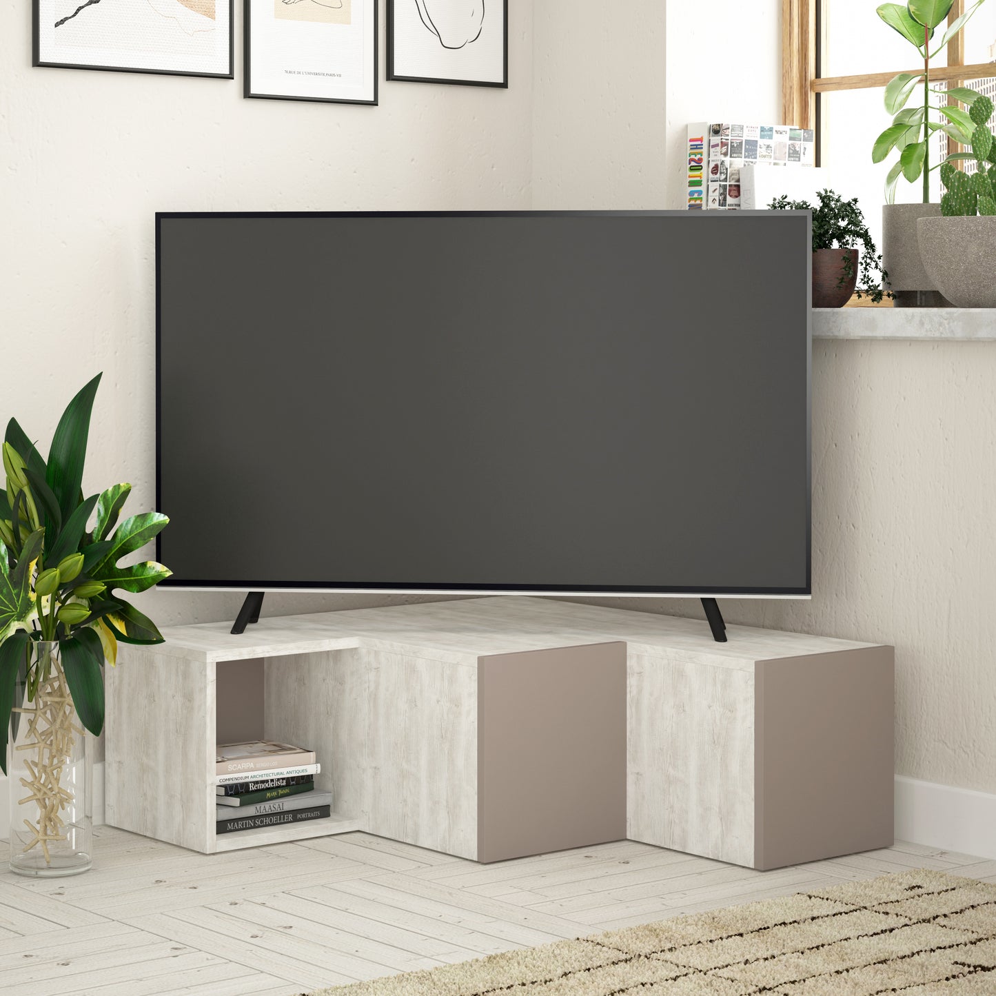 Mourah Compact Tv Stand Up To 50 Inches With Storage - 2 Years Warranty