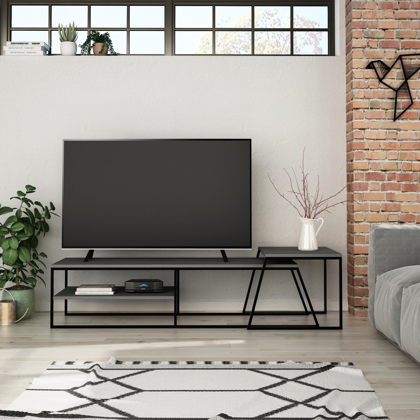 Mourah Pal Tv Stand Up To 60 Inches With Storage - 2 Years Warranty