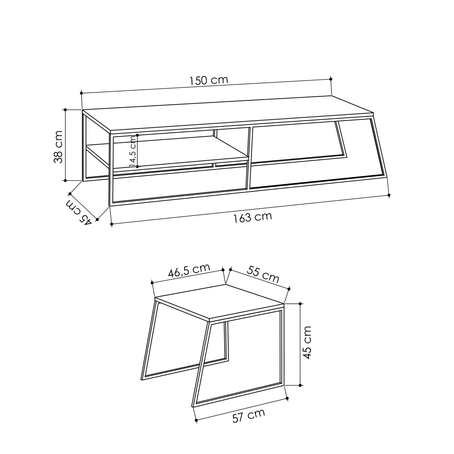 Mourah Pal Tv Stand Up To 60 Inches With Storage - 2 Years Warranty