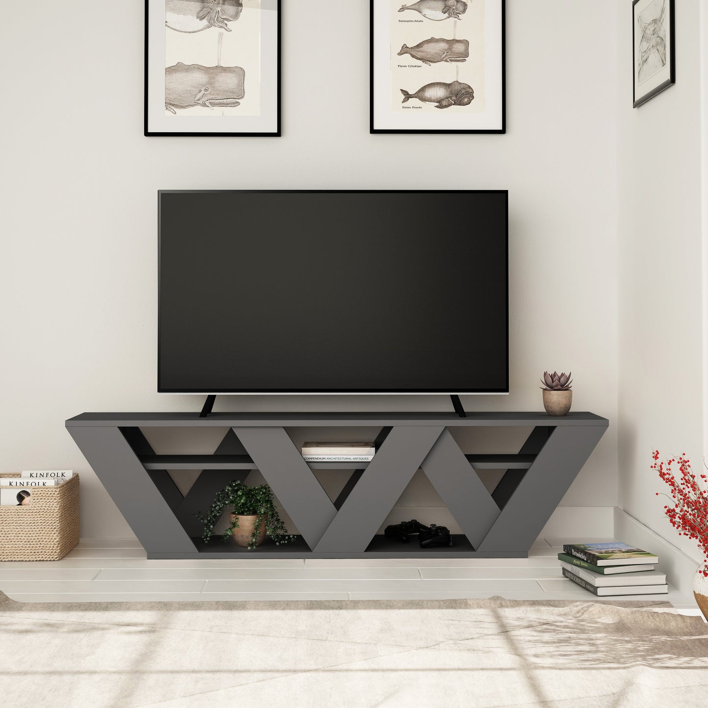 Mourah Ralla Tv Stand Up To 65 Inches With Storage - 2 Years Warranty