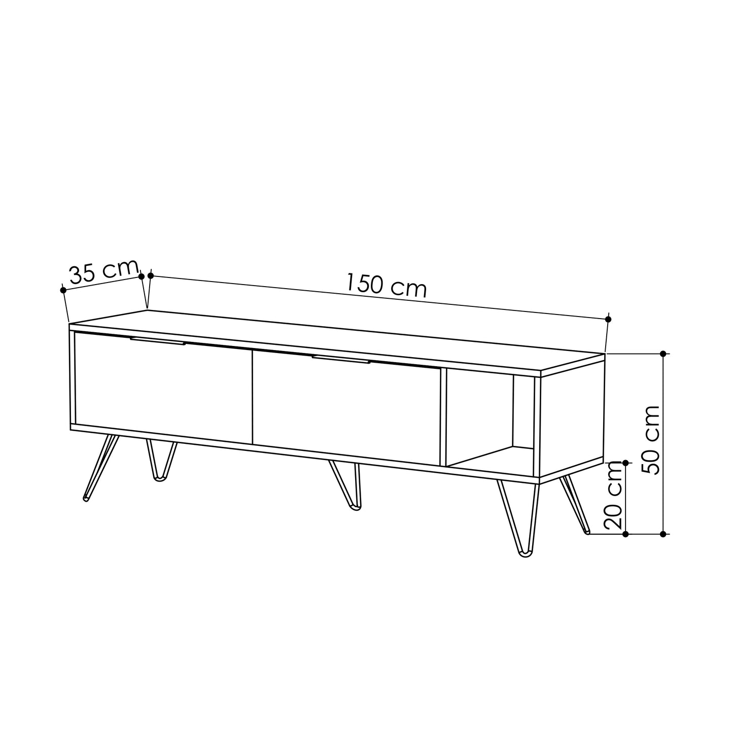 Mourah Furoki Tv Stand Up To 60 Inches With Storage - 2 Years Warranty