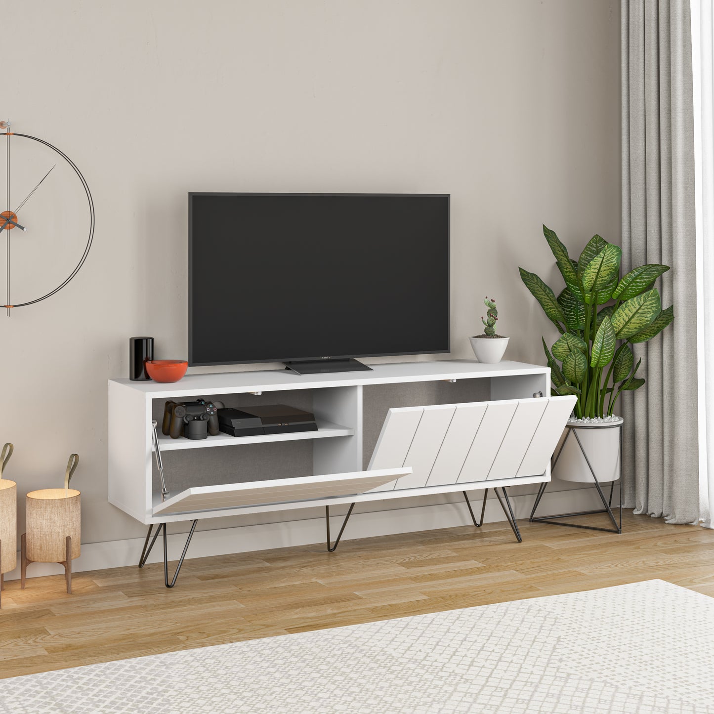 Mourah Picadilly Tv Stand Up To 55 Inches With Storage - 2 Years Warranty