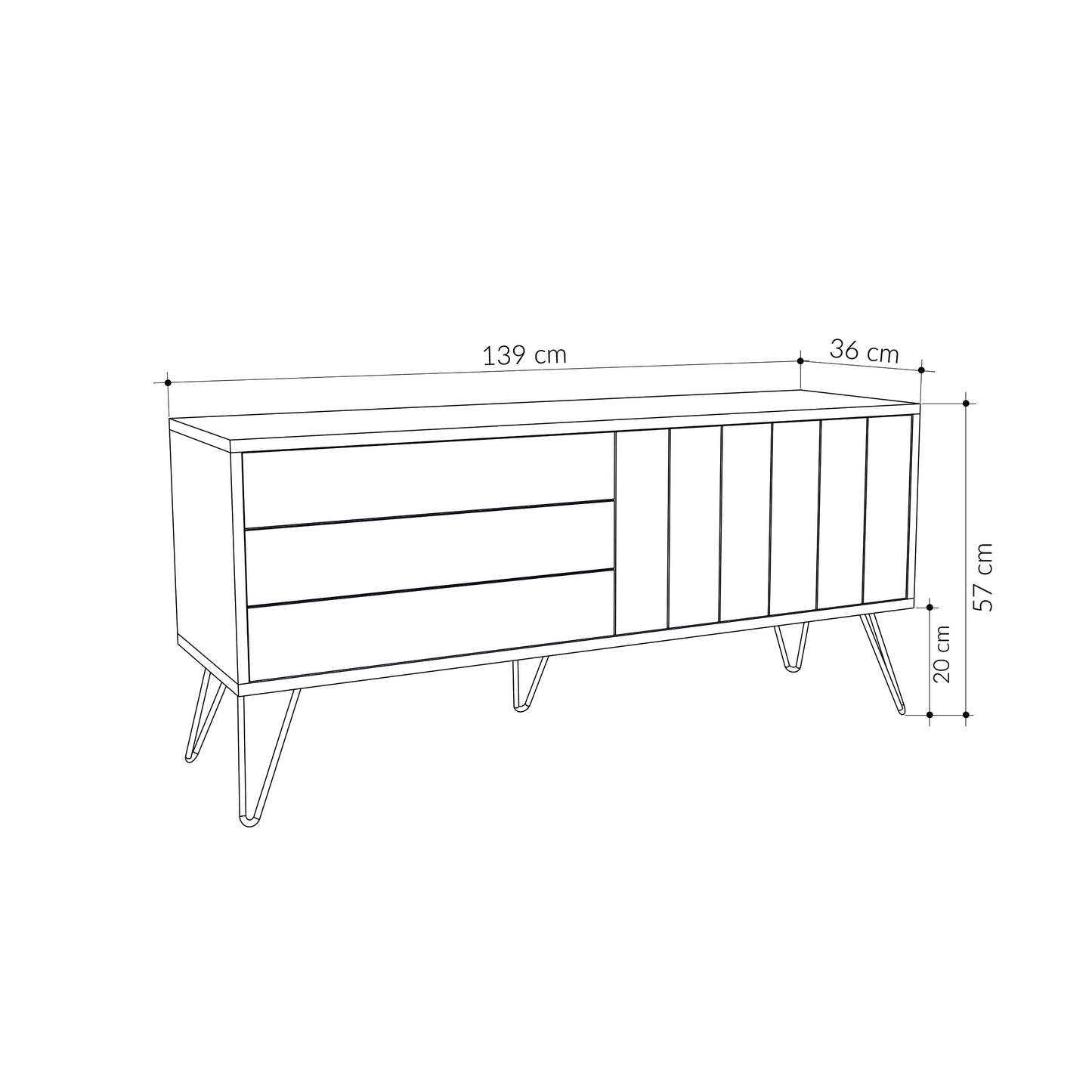 Mourah Picadilly Tv Stand Up To 55 Inches With Storage - 2 Years Warranty