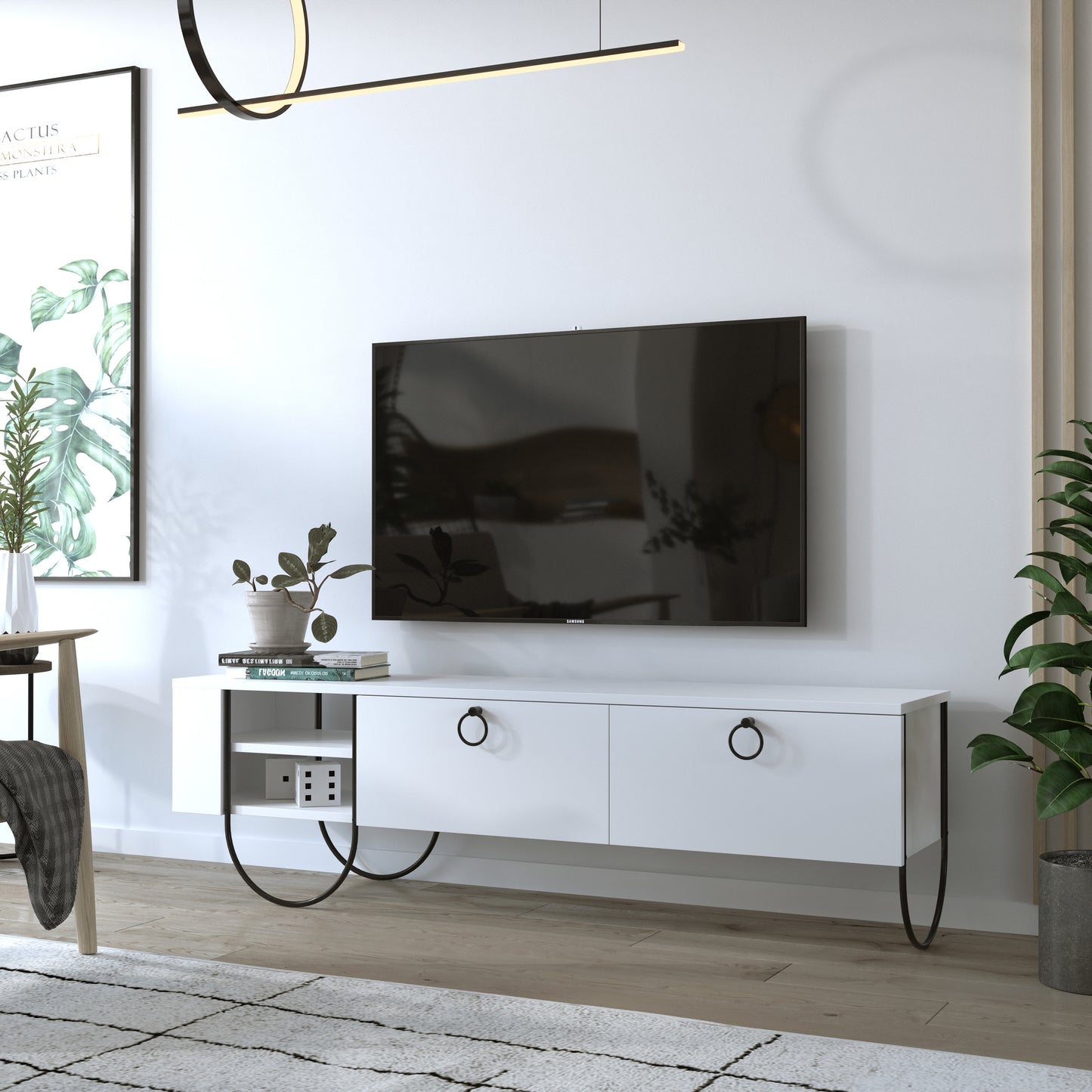 Mourah Norfolk Tv Stand Up To 60 Inches With Storage - 2 Years Warranty