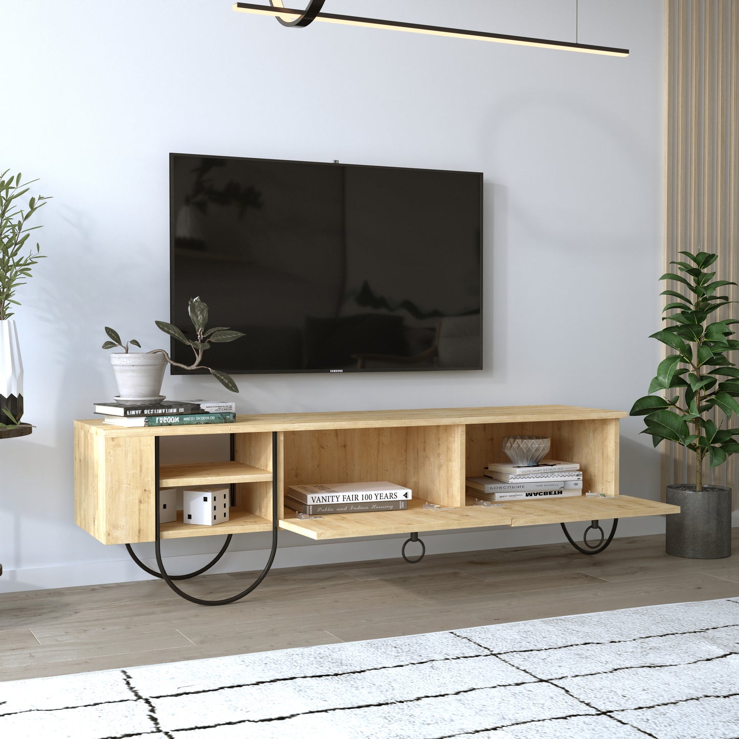 Mourah Norfolk Tv Stand Up To 60 Inches With Storage - 2 Years Warranty