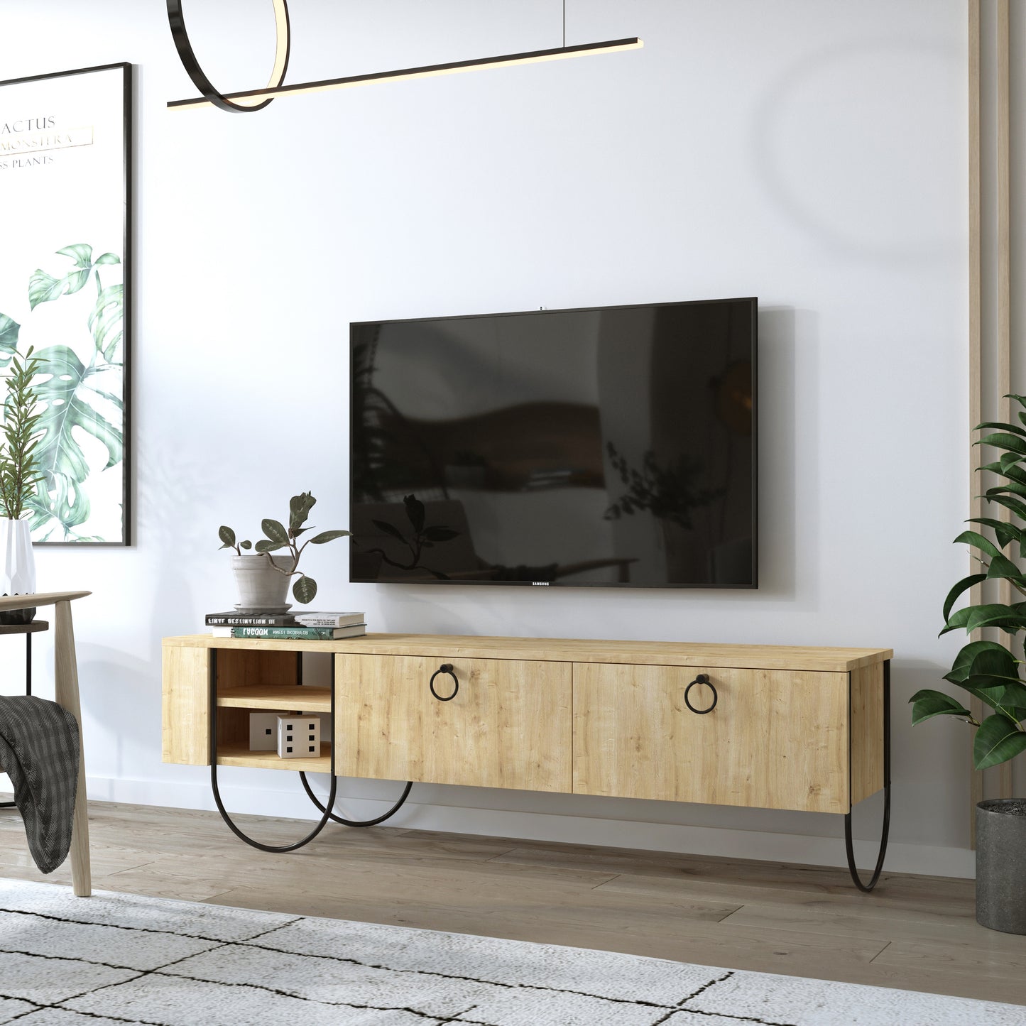 Mourah Norfolk Tv Stand Up To 60 Inches With Storage - 2 Years Warranty