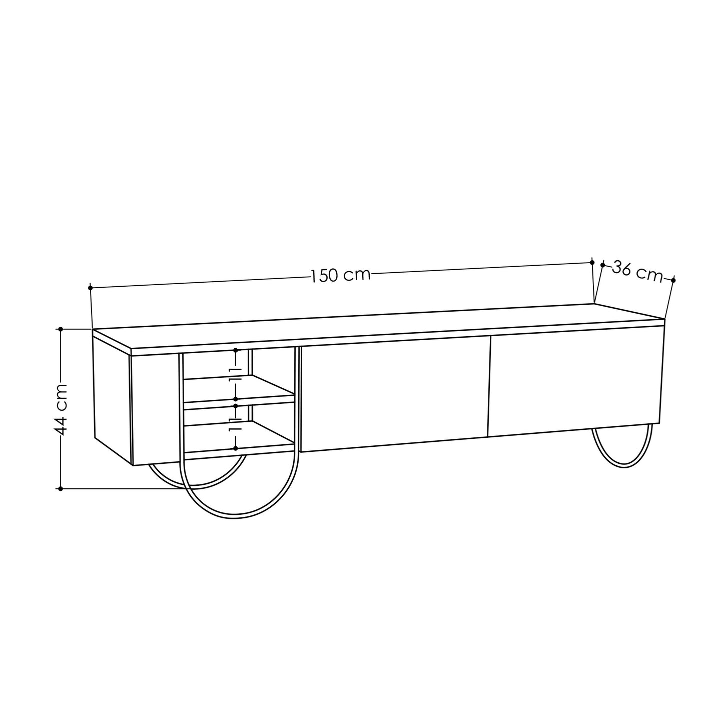 Mourah Norfolk Tv Stand Up To 60 Inches With Storage - 2 Years Warranty