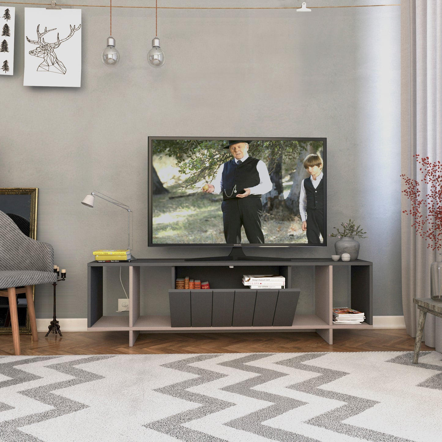 Mourah Zitano Tv Stand Up To 65 Inches With Storage - 2 Years Warranty