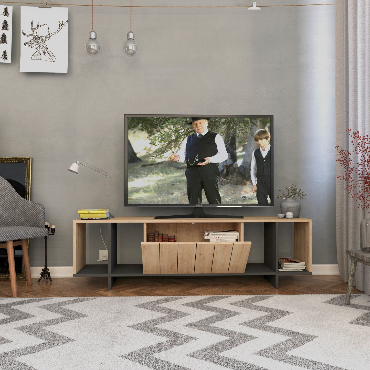 Mourah Zitano Tv Stand Up To 65 Inches With Storage - 2 Years Warranty