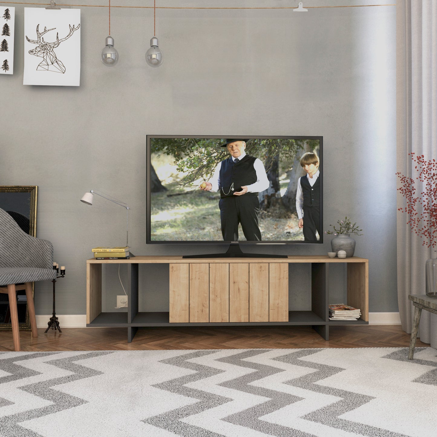 Mourah Zitano Tv Stand Up To 65 Inches With Storage - 2 Years Warranty