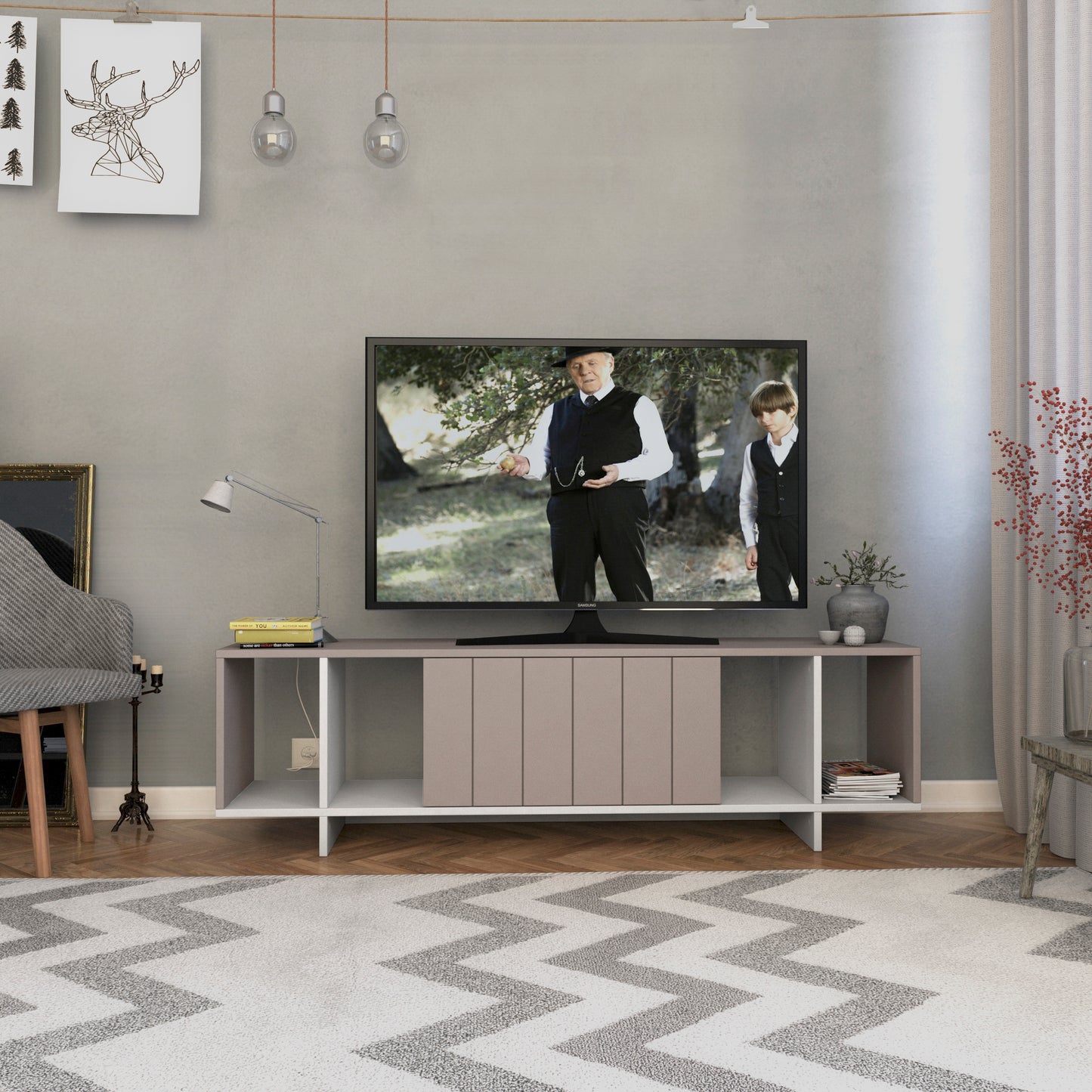 Mourah Zitano Tv Stand Up To 65 Inches With Storage - 2 Years Warranty