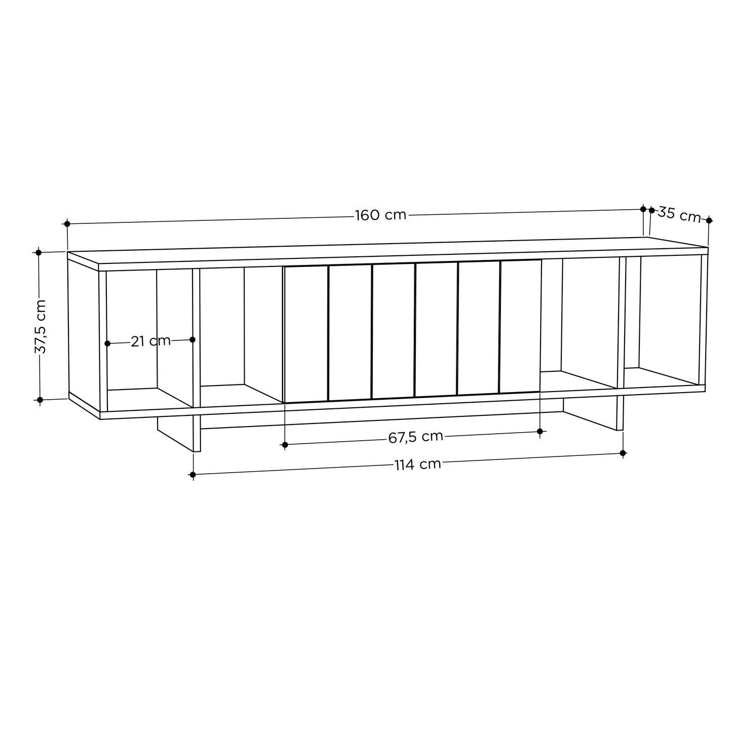 Mourah Zitano Tv Stand Up To 65 Inches With Storage - 2 Years Warranty