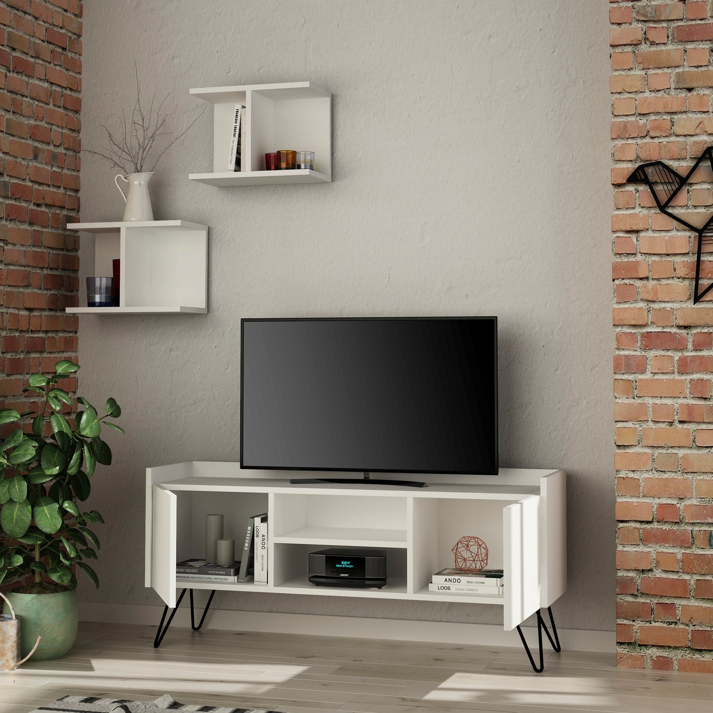 Mourah Klappe Tv Unit Up To 50 Inches With Storage - 2 Years Warranty